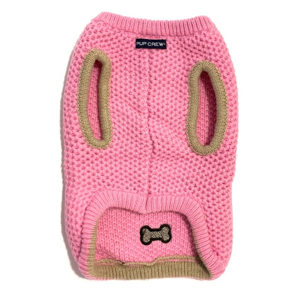 Crewneck Button Up Sweater w/ Dog Bone Appliqué - Picture 2 of 7